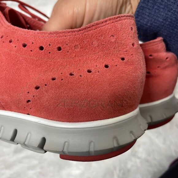 Cole Haan Zerogrand wingtip Oxford women's suede 8.5 B red orange - Picture 5 of 12